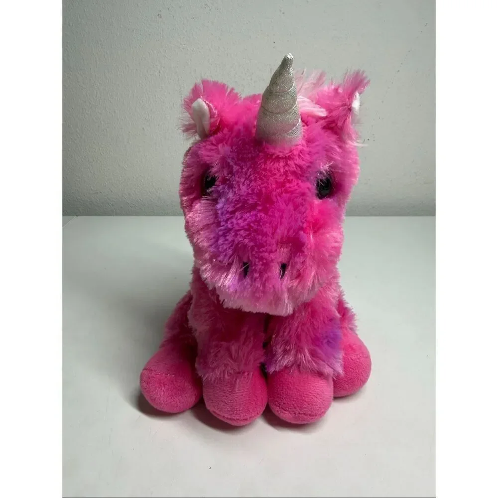 Spark Create Imagine Pink Unicorn Glitter Eyes Rainbow Stuffed Animal Plush 9”